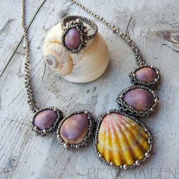 Hawaiian Sunrise Shell and Cowrie Necklace