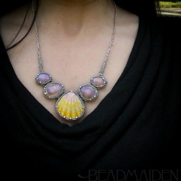 Hawaiian Sunrise Shell and Cowrie Necklace