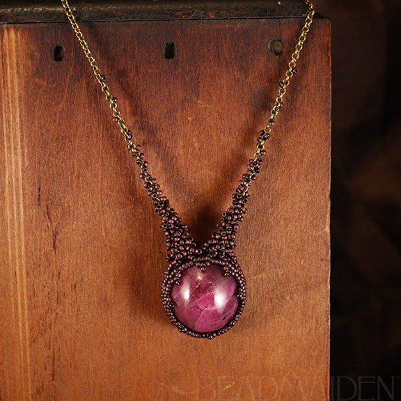 Beadwoven Ruby Necklace