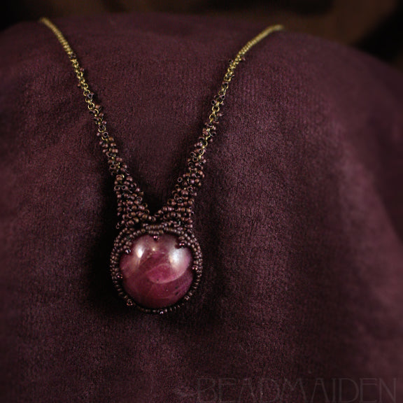 Beadwoven Ruby Necklace